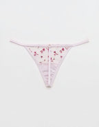Show Off Embroidery String Thong Underwear - Hushed Violet