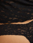 Show Off Vintage Lace Thong Underwear - True Black