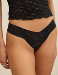 Show Off Vintage Lace Thong Underwear - True Black
