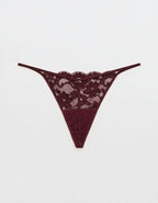 Show Off Chenille Lace String Thong Underwear - Royal Berry