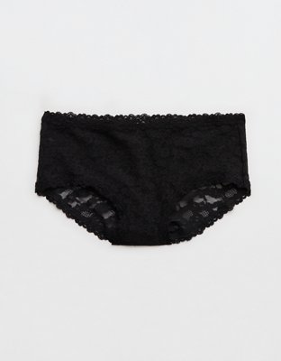 Show Off Vintage Lace Boybrief Underwear - True Black