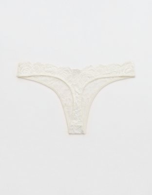 Show Off Dozen Roses Lace Thong Underwear - Soft Muslin