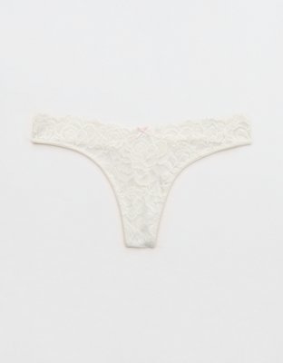 Show Off Dozen Roses Lace Thong Underwear - Soft Muslin