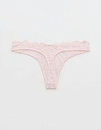 Show Off Dozen Roses Lace Thong Underwear - Pink Petal