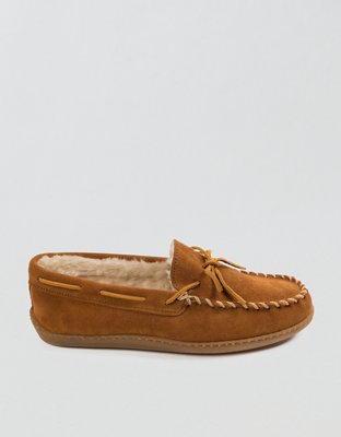 Minnetonka Pile-Lined Hardsole Slipper - Brown