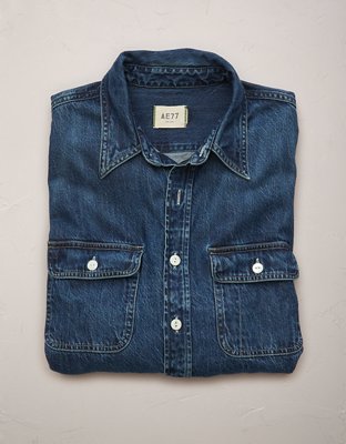 AE77 Premium Denim Workshirt - Medium Wash