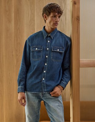 AE77 Premium Denim Workshirt - Medium Wash