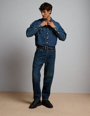 AE77 Premium Denim Workshirt - Medium Wash