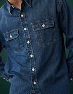 AE77 Premium Denim Workshirt - Medium Wash