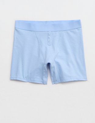 Superchill Cotton High Waisted Boyshort Underwear - Cloudy Blue