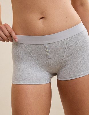 Superchill Cotton Rib Shortie Underwear - Medium Heather Gray