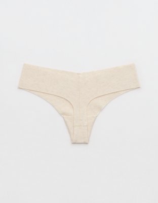 Superchill No Show Cotton Thong Underwear - Heather Frost