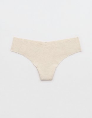 Superchill No Show Cotton Thong Underwear - Heather Frost