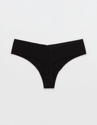 Superchill No Show Cotton Thong Underwear - True Black