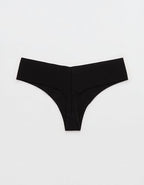 Superchill No Show Cotton Thong Underwear - True Black