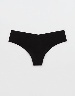 Superchill No Show Cotton Thong Underwear - True Black