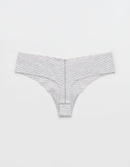 Superchill No Show Cotton Thong Underwear - Medium Heather Gray