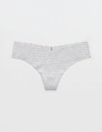 Superchill No Show Cotton Thong Underwear - Medium Heather Gray