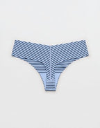 Superchill No Show Cotton Thong Underwear - Cloudy Blue