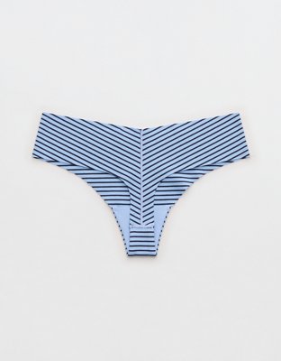 Superchill No Show Cotton Thong Underwear - Cloudy Blue