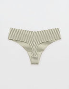 Superchill No Show Cotton Thong Underwear - Green Sheen