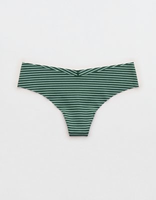 Superchill No Show Cotton Thong Underwear - Rugged Green