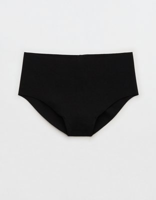 Superchill No Show Cotton Mid Rise Cheeky Underwear - True Black