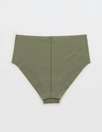Superchill No Show Cotton Mid Rise Cheeky Underwear - Olive Fun