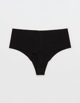 Superchill No Show Cotton Mid Rise Thong Underwear - True Black
