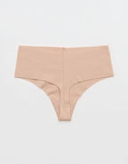 Superchill No Show Cotton Mid Rise Thong Underwear - Sands