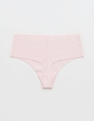Superchill No Show Cotton Mid Rise Thong Underwear - Pink Petal