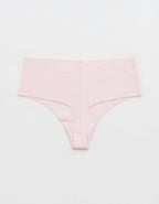 Superchill No Show Cotton Mid Rise Thong Underwear - Pink Petal