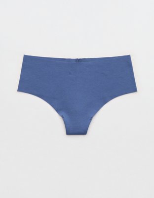 Superchill No Show Cotton Mid Rise Thong Underwear - Marbled Blue