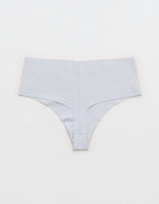 Superchill No Show Cotton Mid Rise Thong Underwear - Misty Sky