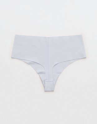 Superchill No Show Cotton Mid Rise Thong Underwear - Misty Sky
