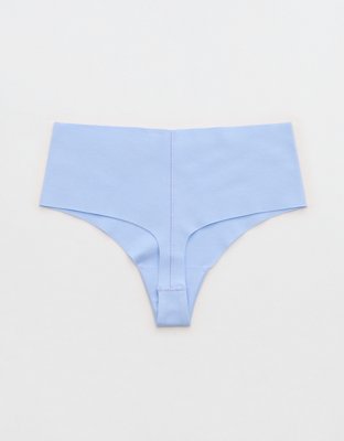 Superchill No Show Cotton Mid Rise Thong Underwear - Cloudy Blue