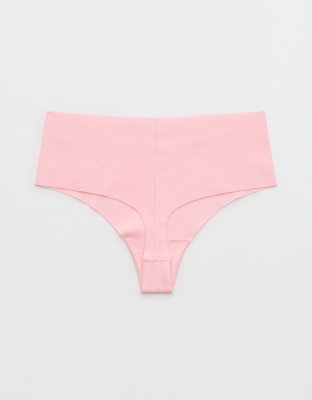 Superchill No Show Cotton Mid Rise Thong Underwear - Club Pink