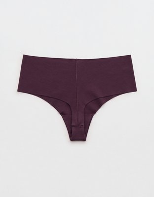 Superchill No Show Cotton Mid Rise Thong Underwear - Cool Berry