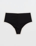 SMOOTHEZ No Show Mid Rise Thong Underwear - True Black