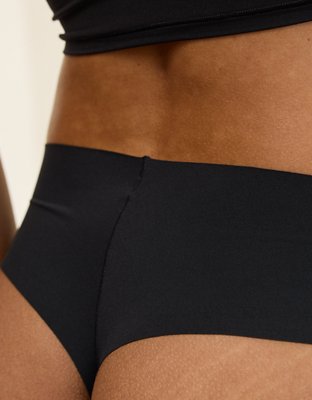 SMOOTHEZ No Show Mid Rise Thong Underwear - True Black