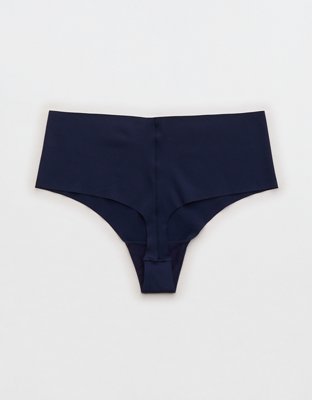 SMOOTHEZ No Show Mid Rise Thong Underwear - Navy