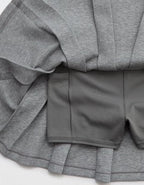 OFFLINE By Aerie ChillUp Cotton Pleated Skort - Dark Heather Gray