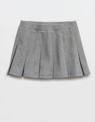 OFFLINE By Aerie ChillUp Cotton Pleated Skort - Dark Heather Gray
