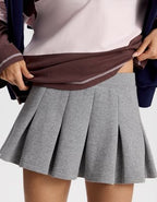 OFFLINE By Aerie ChillUp Cotton Pleated Skort - Dark Heather Gray