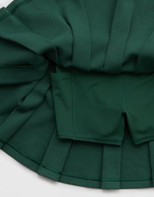 OFFLINE By Aerie ChillUp Cotton Pleated Skort - Rugged Green