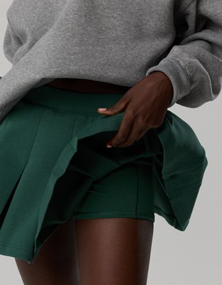 OFFLINE By Aerie ChillUp Cotton Pleated Skort - Rugged Green