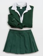 OFFLINE By Aerie ChillUp Cotton Pleated Skort - Rugged Green
