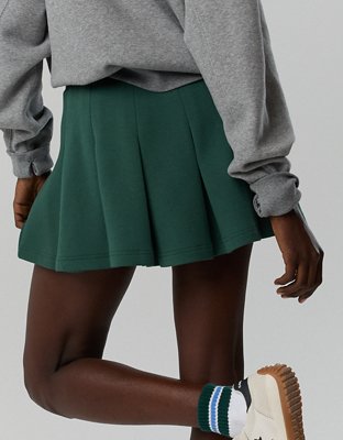 OFFLINE By Aerie ChillUp Cotton Pleated Skort - Rugged Green