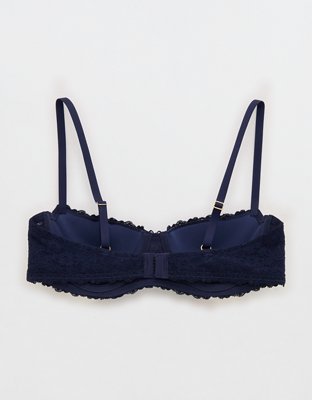 Show Off Vintage Lace Lightly Lined Balconette Bra - Navy