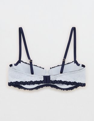 Show Off Vintage Lace Lightly Lined Balconette Bra - Misty Sky